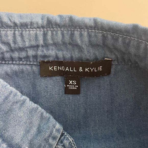 Kendall & Kylie Chambray Long Sleeve Blue Shirt - Picture 7 of 11